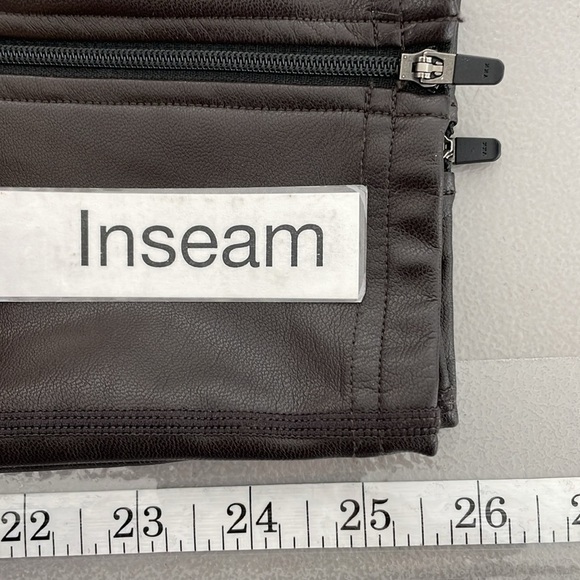 ALC Pants Women's 6 Brown Skinny Faux Leather Zip Up - Picture 11 of 12